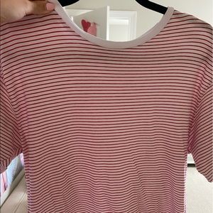 brandy melville red and white striped tee